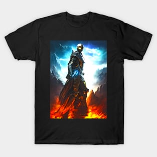 Human/Alien War - Fight Through the Fire - AI Generated Sci Fi Concept Art - T-Shirt